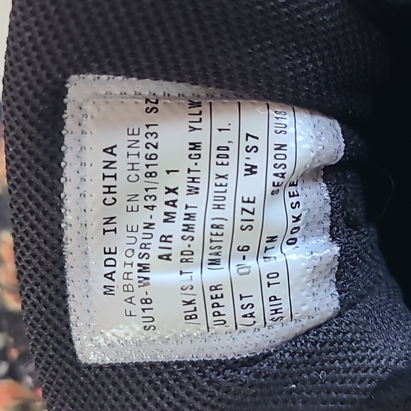 Nike AIR MAX 1 Heritage SPRING MIX Black Floral  Women's Size 7 Rare - Picture 12 of 14